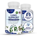 Lungサポート食事療法はBronchialシステム60カプセルの非GMOのための肺の健康の肺の清潔な方式の補足のための草の呼吸サポート10活動的な原料の元の方式を補います