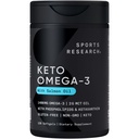 スポーツリサーチ® ケトオメガフィッシュオイル1400mg - アスタキサンチン&ココナッツMCTオイルとフルスペクトラムオメガ3ブレンド - Keto認定、大豆&グルテンフリー(120 Softgels)