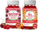 ルマカイバイオチンとビタミンB12グミーバンドル - ビタミンCとE - 非GMO&ビーガンサプリメントエネルギーサポートと骨の健康 - 30日の供給