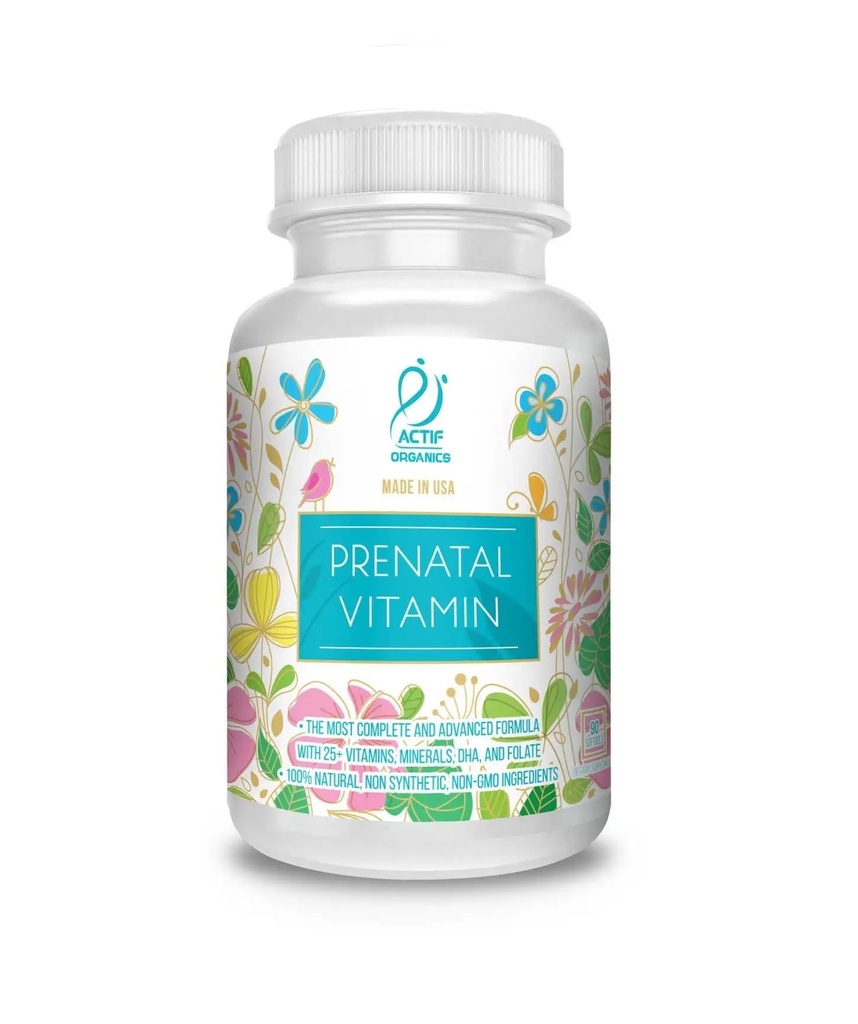 25 +オーガニックビタミン、100%ナチュラル、DHA、EPA、オメガ3、有機ハーブブレンド - 非GMO、90カウント