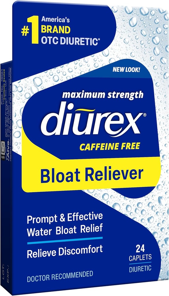Diurexのカフェインなしの血栓の救助、最高の強さは、水血栓の不快感、救助の6時間まで、24の計算を取り除きます