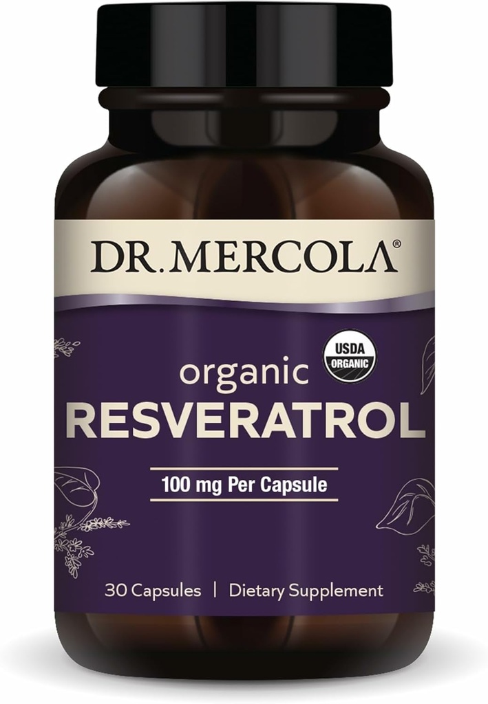 Dr. Mercola Organic Resveratrol - 100 mgのセルラー&心血管サポート - 99.9パーセントのパーセントトランスレスベラトロール - 日本語のノットイードから - 30カプセル(30のサービング)