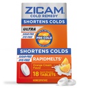 Zicamの超風邪-救済亜鉛ラピメット、オレンジ クリームの味、ホメオパシー、風邪の短くする薬は、砂糖なし、染料なし、18カウントをショートさせます