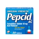 Pepcid AC 元の強さの胸当ての救助のタブレット、OTC の薬は酸の消化不良、10mg のファモチジンの酸の減力剤、速い行為、30 ct による心焼け及び酸の還流を防ぎます