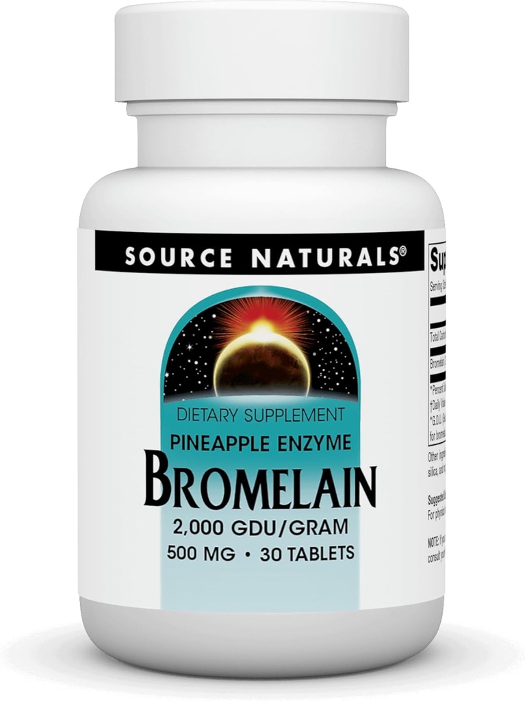源のNaturals、Inc.のBromelain 500mg 2000GDU 30のタブレット