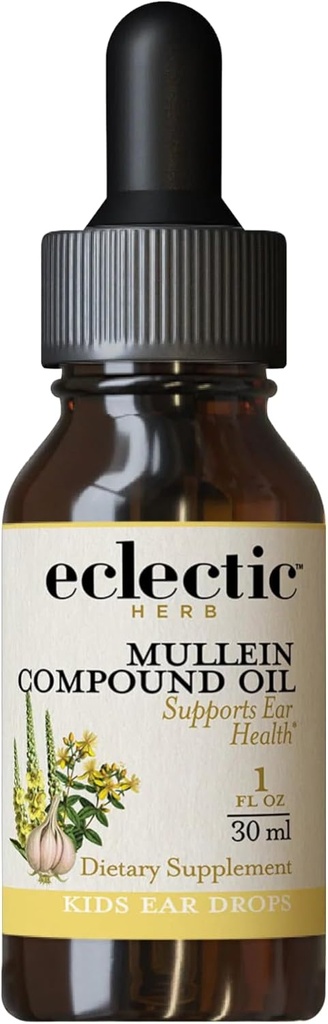 Eclectic Herb - Mulleinコンパウンドオイルキッズ | サポート耳の健康 | 非GMO、グルテンフリー(1 fl oz | 30 ml)