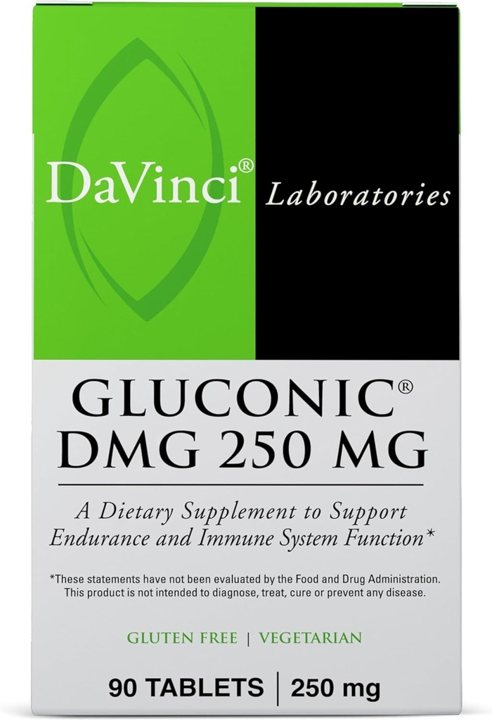 DAVINCI Labs Gluconic DMG 250mg - サポート免疫システム、筋肉機能、心の健康及び頭脳の健康 - 90のChewableタブレット(90のサービング)を助けて下さい