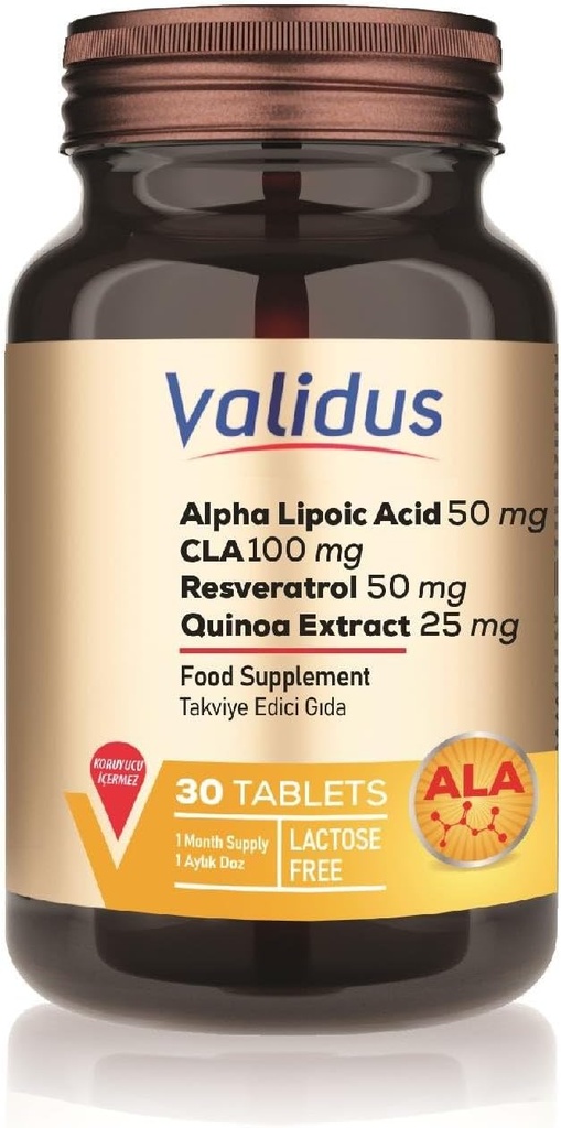 VALIDUSアルファリポ酸+ CLA +レスベラトロール30錠