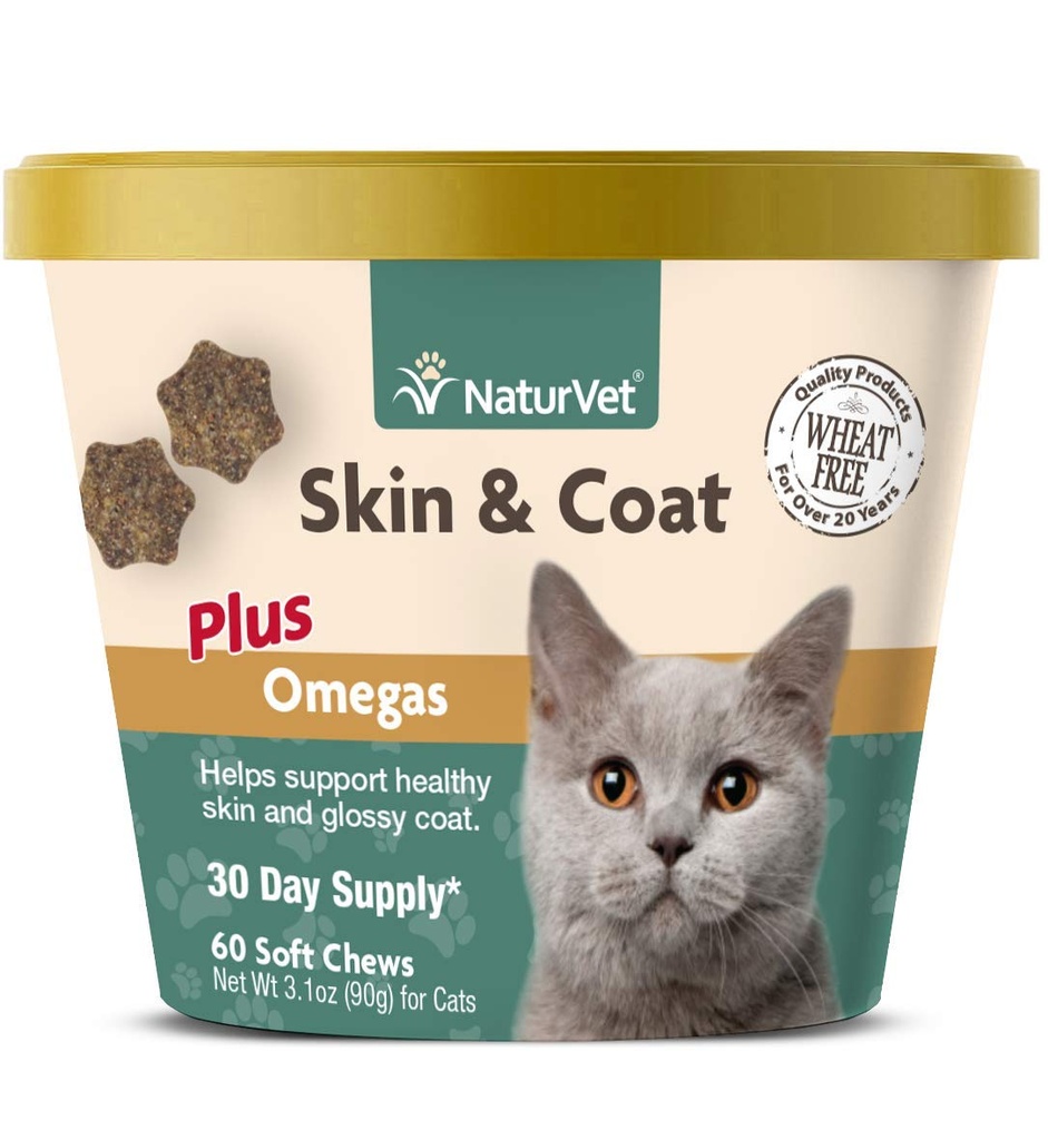 NaturVet – 猫用オメガ3、オメガ6、バイオチン対応 | 30日供給