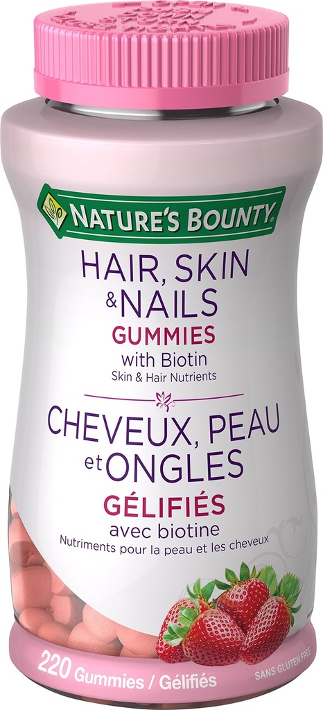 Nature's Bounty Optimal Solutions 髪、皮膚、爪のグミー - 220 カウント
