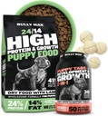 Bully Max 24/14 High Protein Puppy Food(5lbs.)とPuppy Vitamins(30Chewableタブ)の開発と成長バンドル - 筋肉、免疫、骨と小品種のPppiesの消化管サポート