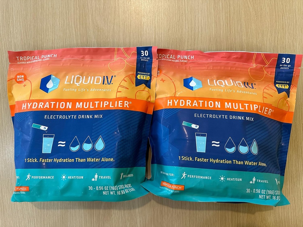 液体I.V.のHydrationの多プライヤー、熱帯パンチ味2袋(2X30のパック)、1の計算(2のパック)