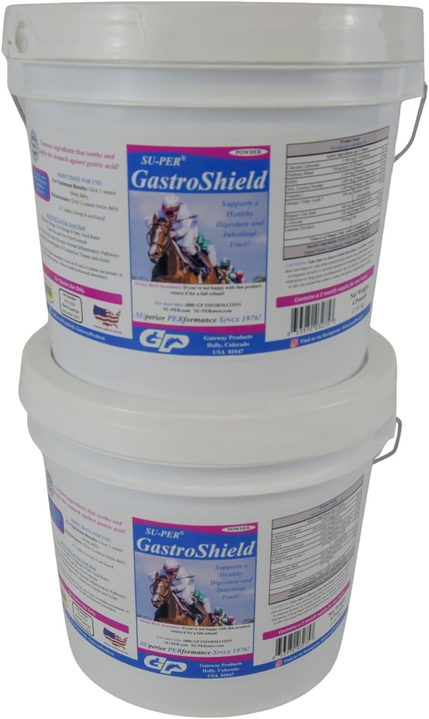 SU-PER GastroShield Equineのプロバイオティクスの粉-胃の健康のための馬の消化の補足-サポート健康な消化及び腸のtract - 4ポンド、2か月の供給
