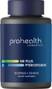 プロヘルスNR + Pterostilbene。 長寿、エネルギー、健康な老化を促進します。 ハート+脳の健康を保護します。 細胞修理を支えて下さい。250mg Niagen Nicotinamideの肋骨+ 40mg Pterostilbene、30の帽子