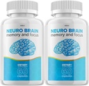 (2パック) Neuro Brainとフォーカスサプリメント、Neuro Brainメモリフォーカスと認知サポート、Neuro Brain Pills Nootropic NeuroBrainからBoost Memory Neuro Brain Vitamin(120カプセル)