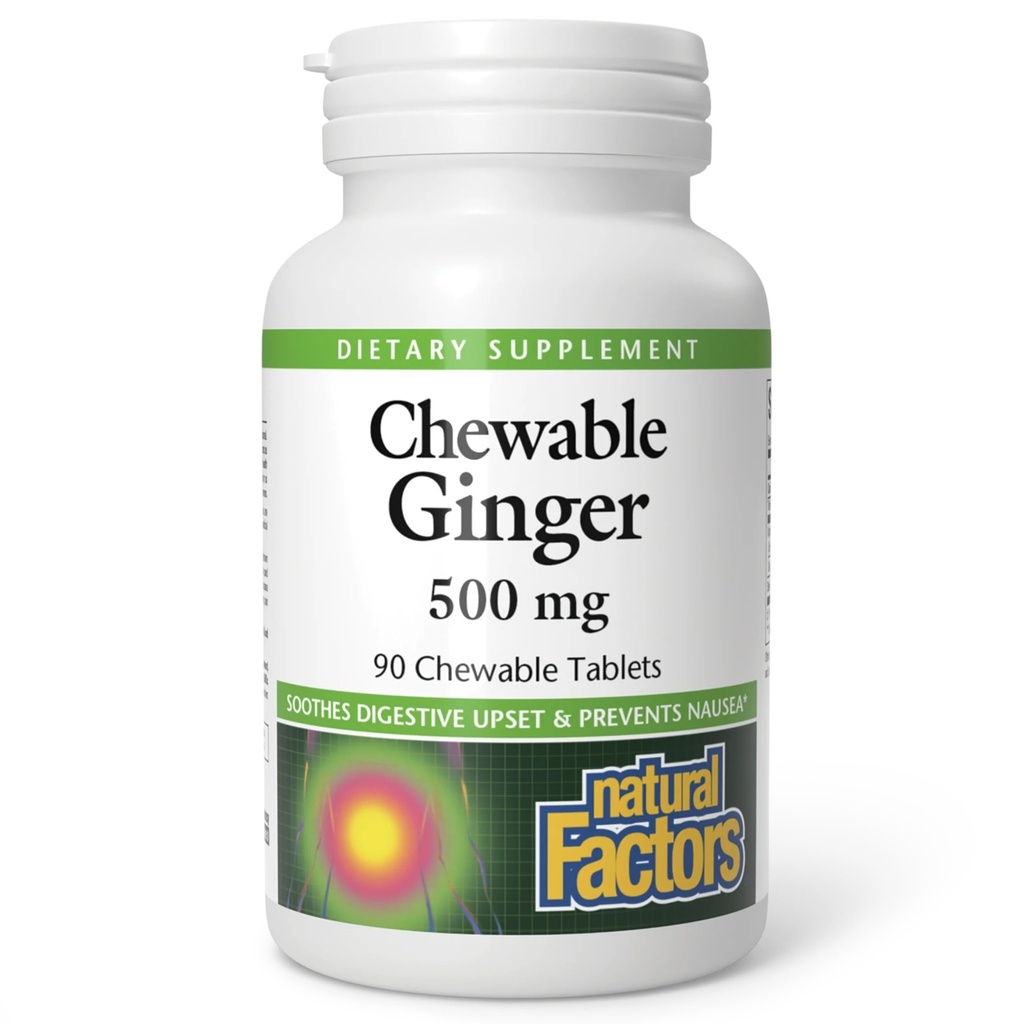 自然な要因Chewableジンジャー500Mg、90 CT