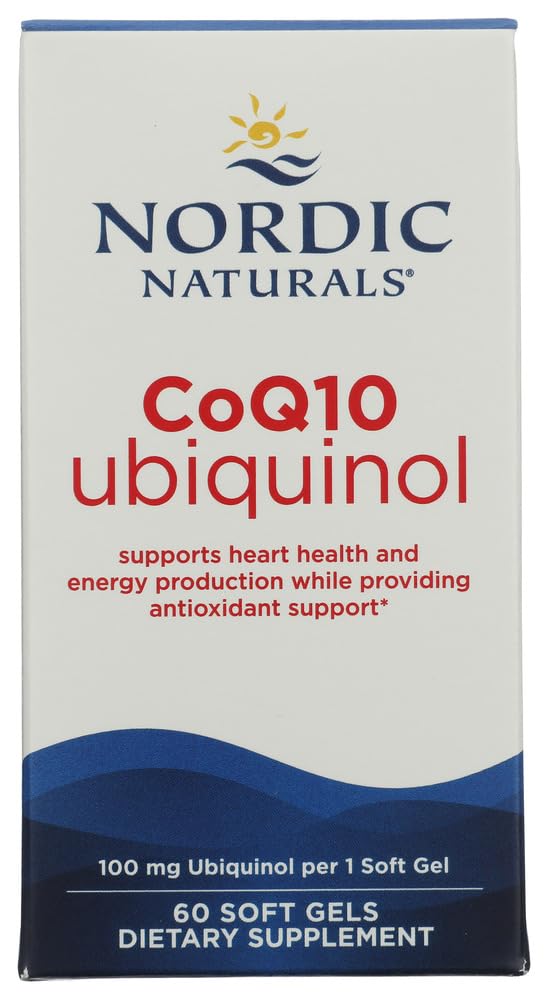 Nordic Naturals Nordic CoQ10 Ubiquinol - 60ミニソフトジェル - 100 mg Coenzyme Q10(CoQ10)Ubiquinol - 心臓と脳の健康、細胞エネルギー生産、抗酸化サポート - 非GMO - 60のサービング