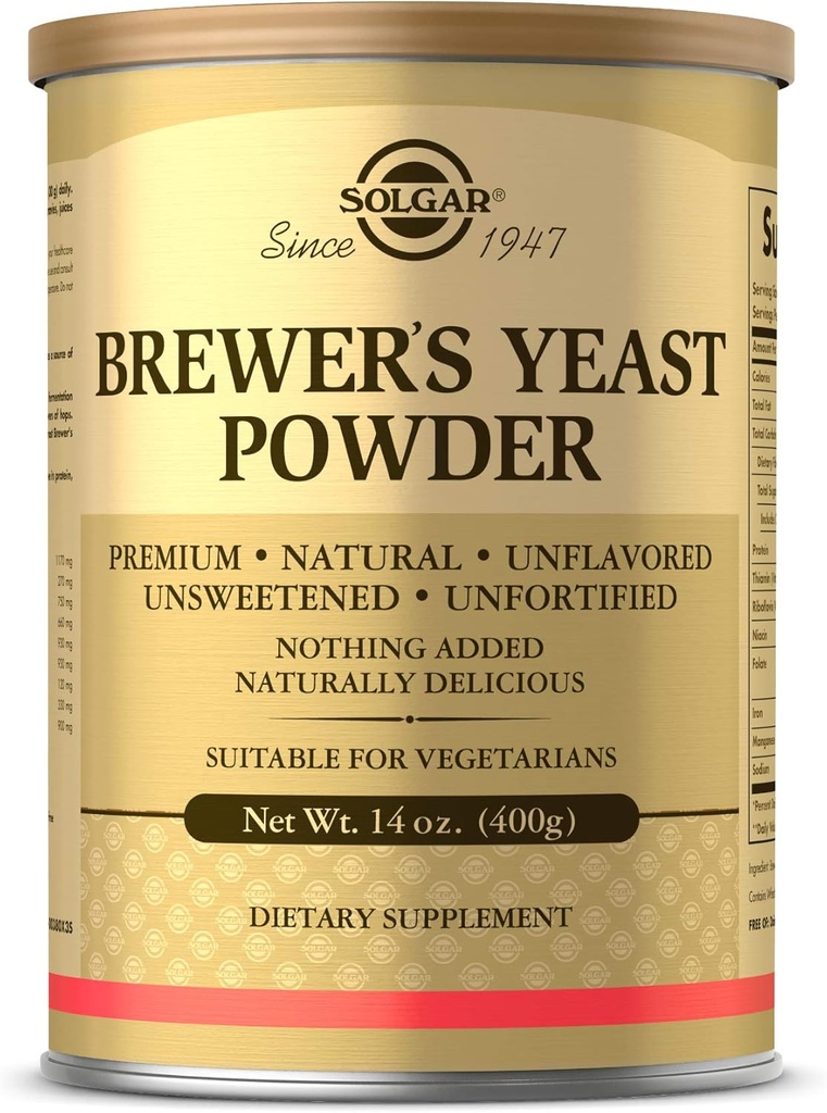 Solgar Brewerのイーストパウダー、14オンス - アミノ酸、Bコンプレックスビタミン、ミネラル、タンパク質の豊富なソース - ナチュラル、アンフレーバー、無添加 - 酪農場無料、ベジタリアン - 13サービング(パッケージは異なる場合があります)