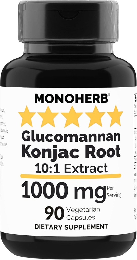 MONOHERB Amorphophallus konjac Radix Extractグルコマンナン1000mg - 90ベジタリアンカプセル