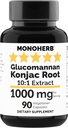 MONOHERB Amorphophallus konjac Radix Extractグルコマンナン1000mg - 90ベジタリアンカプセル
