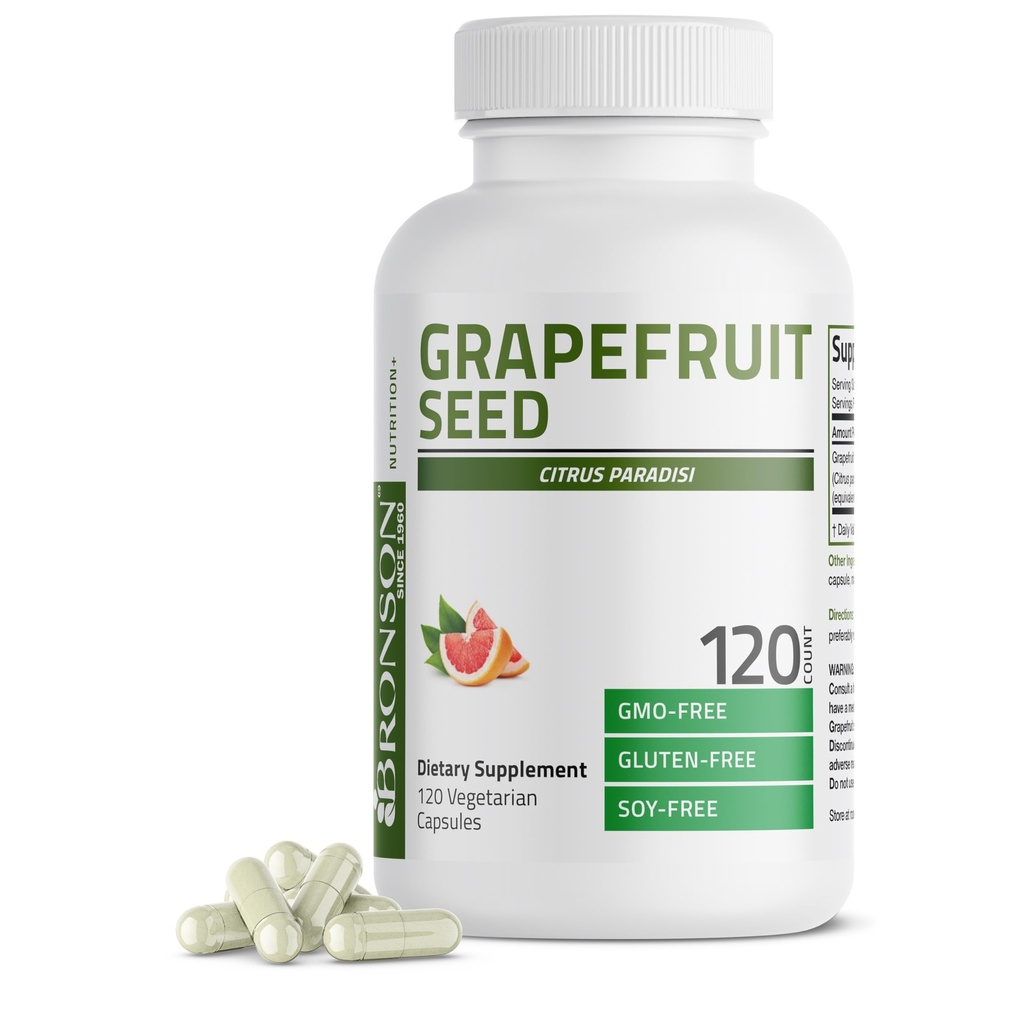 Bronson Grapefruit種子エキス500 MG/サービングシトラスParadisiサポート免疫健康&ヘルプは、健康的な消化管路を維持 - 非GMO、120ベジタリアンカプセル