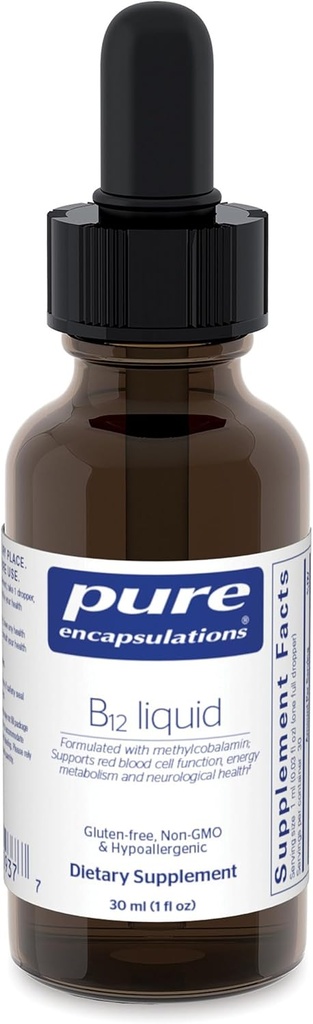 Pure Encapsulations B12 Liquid | 1,000 mcg Vitamin B12 (Methylcobalamin) Supplement to Support Nerves, Immune Health, Energy, and Cognitive Function* | 1 fl. oz.