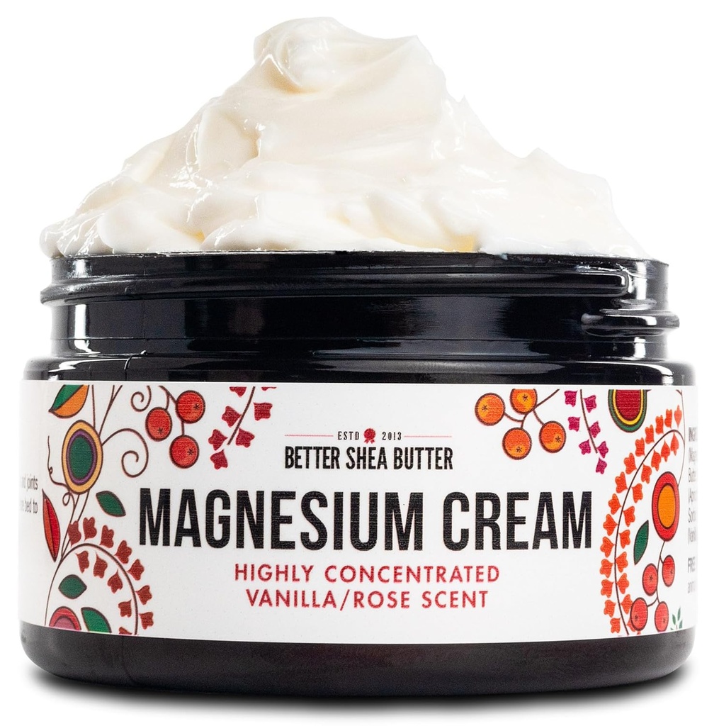 女性のためのより良いシアバターマグネシウムローション | バニラローズ | 妊娠、キッズ&ベイビー | 筋肉の緊張と足のけいれんを取り除きます | オーガニック&天然成分