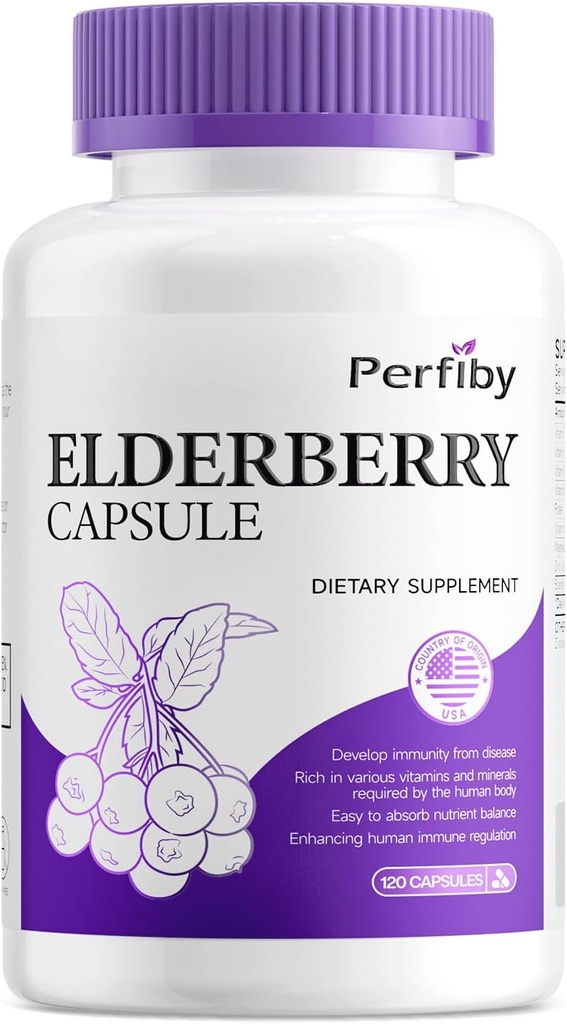マグネシウムおよびビタミンC、D3及び亜鉛が付いているElderberryのカプセル-大人、120のカプセル、60日の供給のための免疫サポート補足