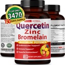 緑茶Ashwagandhaの最高の効力のためのBromelainのカプセルが付いている優れた高い純度のケルセチン98% -サポート全体的な健康の強さエネルギー- 150日の供給