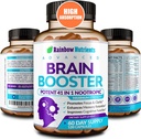 40-in-1 Brain Booster Supplements for Memory, Focus, Clarity, Energy, Performance | Natural Nootropic Brain Support Supplement with DMAE, Bacopa Monnieri & More | for Men & Women | 120 V Capsules