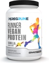 ランナープロテイン(Vanilla) - ドリンク&シェイクス用の植物ベースのプロテインパウダー - 9エッセンシャルアミノ酸を含む21gプロテイン - ポストランニングワークアウト - GMP認定ランニングサプリメント - 30サービング