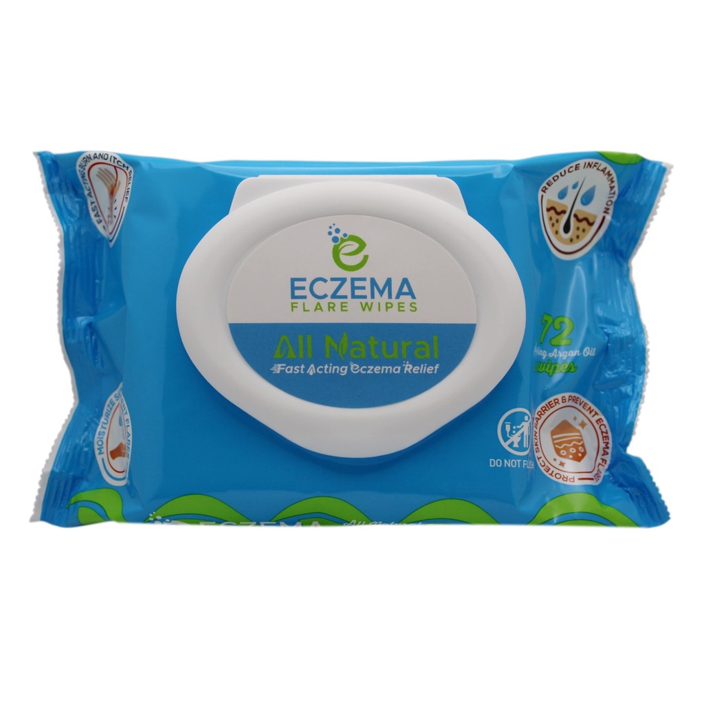 Eczema の火炎ワイプ® - 自然で速い代理の Eczema の救助、アンチ エッチングは、炎症を軽減し、皮の障壁を保護します、慰め及び未来の火炎、pH バランスをとること、便利なオンザ・ゴーの解決 72ct を防ぎます
