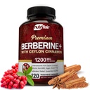 NutriFlair Premium Berberine HCL 1200mg、120カプセル - プラス純粋な真のCeylon Cinnamon、Berberine HCI Rootは丸薬を補います - 免疫システム - 最適8% HCl