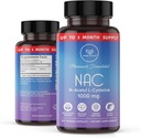 NAC の補足 N アセチル Cysteine 1000 の mg、アミノ酸、自然な酸化防止剤、肝臓、肺、免疫システム、豊饒 | 120 N アセチル L システイン カプセル