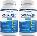 トリプル強さの薬剤の等級の魚油2750mg -ビタミンD3 50mcg - 1500mg EPA - 680mg DHA -中心- Cholesterol - LDL - HDL - BurpsかHeartburn -高い集中 - 90のサービング無し