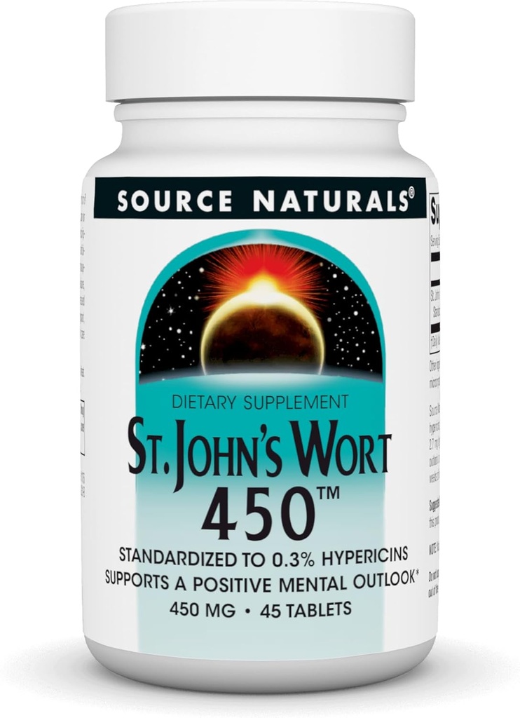 Source Naturals St. John's Wort 450 mgは、ポジティブメンタルOutlookをサポート - 45錠