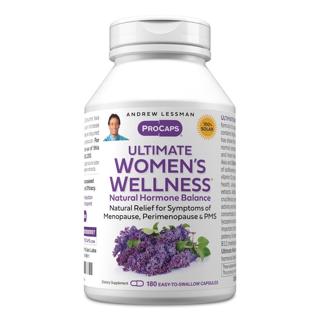 ANDREW LESSMAN Ultimate Women’s Wellness 180 カプセル - 自然にMenopause Symptoms、PMS、大豆イソフラボン、EGCG、クランベリー、インドール-3-Carbinolでペリムースを取り除きます。 カプセルを飲みやすい