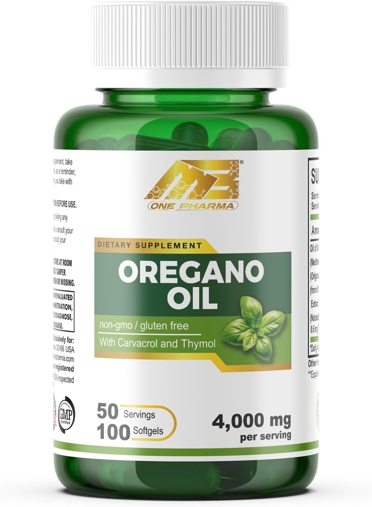 MB 1 オレガノ オイル 4000mg– 地中海オレガノからの 65:1 エキス - カルバトールの高- 余分強さ- 100 の Softgels 非GMO、グルテンフリーグルテン