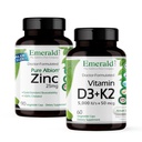 EMERALD LABSビタミンD3 + K2(60キャップ)&亜鉛25mg(90キャップ) - 骨の健康、心臓サポート、免疫サポート、消化の健康、酸化ストレスサポート - グルテンフリー