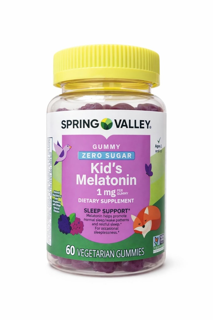 子供のためのスプリングバレーベジタリアンメラトニンガミー、睡眠サポート、60 Ct +あなたのビタミンガイド