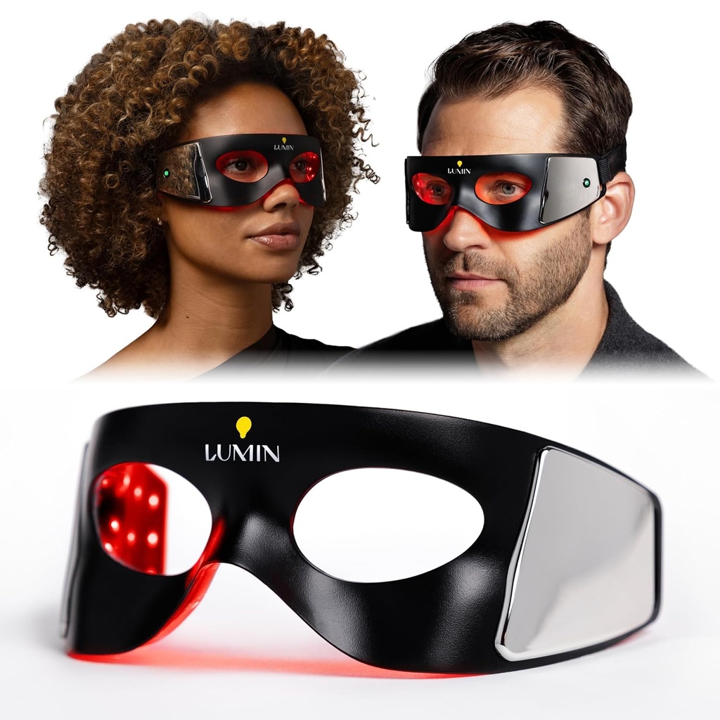 男性と女性のスキンケアのためのLuminator LEDの目マスク - アンチエイジング、ブーストコラージュン、ダークサークル&しわを削減、アンダーアイトリートメント&若返りのための赤い光療法 - わずか3分