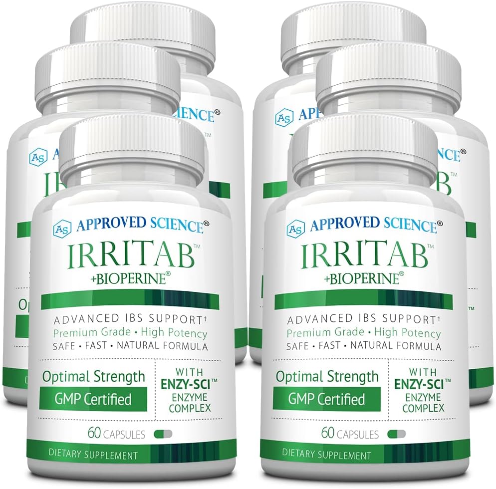Approved Science Irritab - Natural Digestive Enzyme Support - Total Support - 6 Month Supply