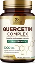 Quercetinの補足1000mg - 免疫、細胞、呼吸器及び季節変化のための自然な、植物ベースのサポート - Sophora Japonicaからの余分強さのケルセチンのDihydrate - 60 Veggieのカプセル