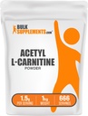 BulkSupplements.comアセチルL-カルニチンパウダー - ALCARパウダー、アセチルL-カルニチン1500mg、カルニチンサプリメント - グルテンフリー、給餌あたり1500mg、5kg(11ポンド)(5パック)