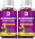 (2パックエルダーベリーグミー&アイリッシュシーモス、シーモス、亜鉛、ビタミンC、D3、マルチビタミンElderberryビタミン - 砂糖フリー