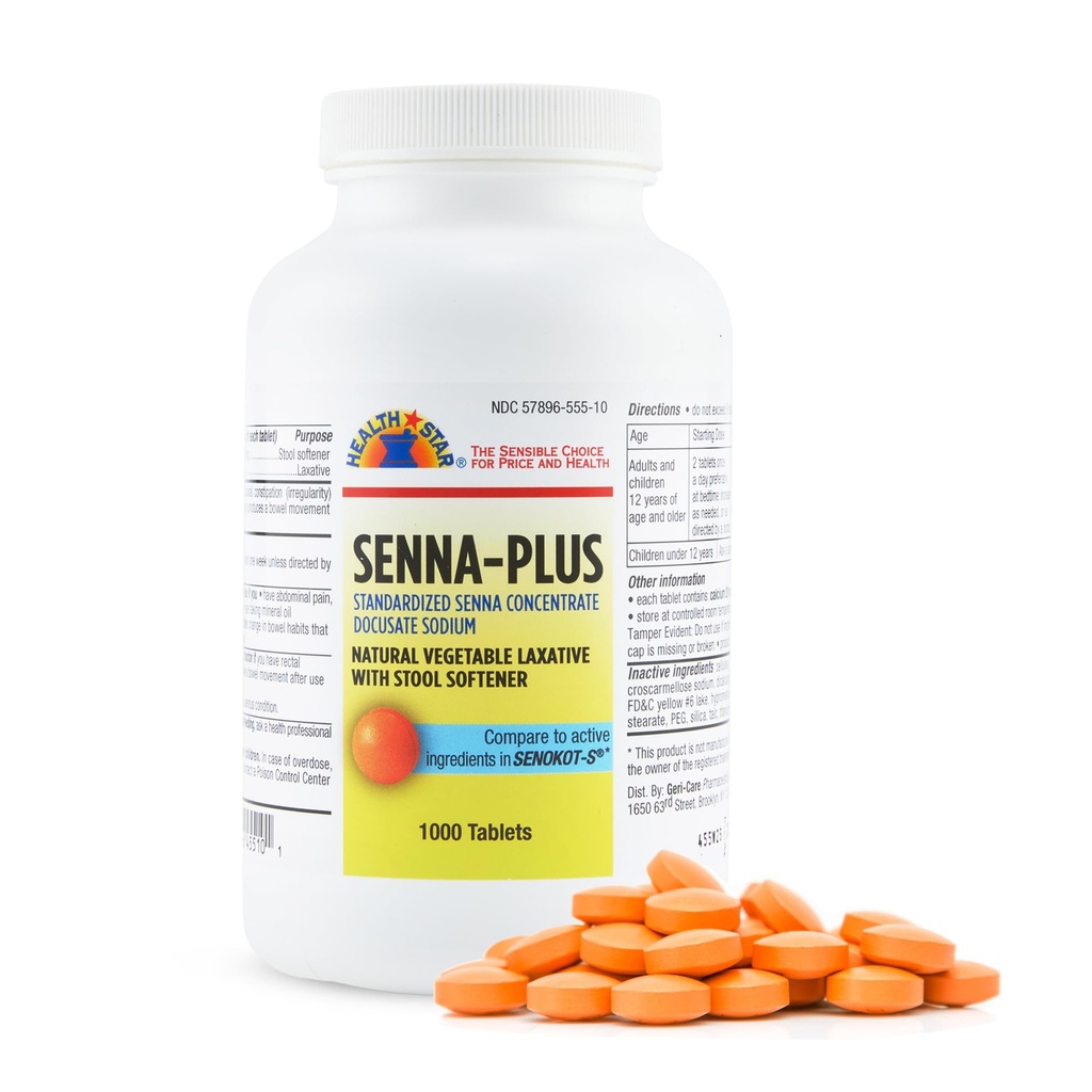 健康スターゼンナプラス乳剤&スツール軟化剤は、50mg / 8.6mg強度自然野菜刺激剤を錠剤にします  致命的な便秘救済  腸の移動のためのドカス酸ナトリウム(1,000錠)