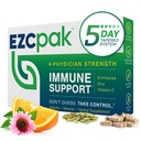 EZCのパック5日の先を細くされた免疫サポート ブースター - ビタミンの免疫サポート補足、Echinacea、亜鉛ビタミンC、免疫システムサポートのためのビタミン、成人のための免疫ブースター - 免疫サポートビタミン