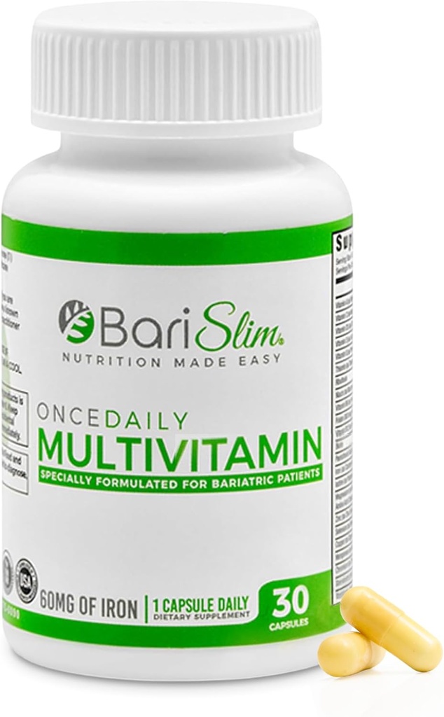 BariSlimは毎日のBariatricのMultivitaminのカプセル-鉄の60mg -胃のバイパス及び胃の袖を含むポストの外科のためのBariatricのビタミン及び補足  30日の供給