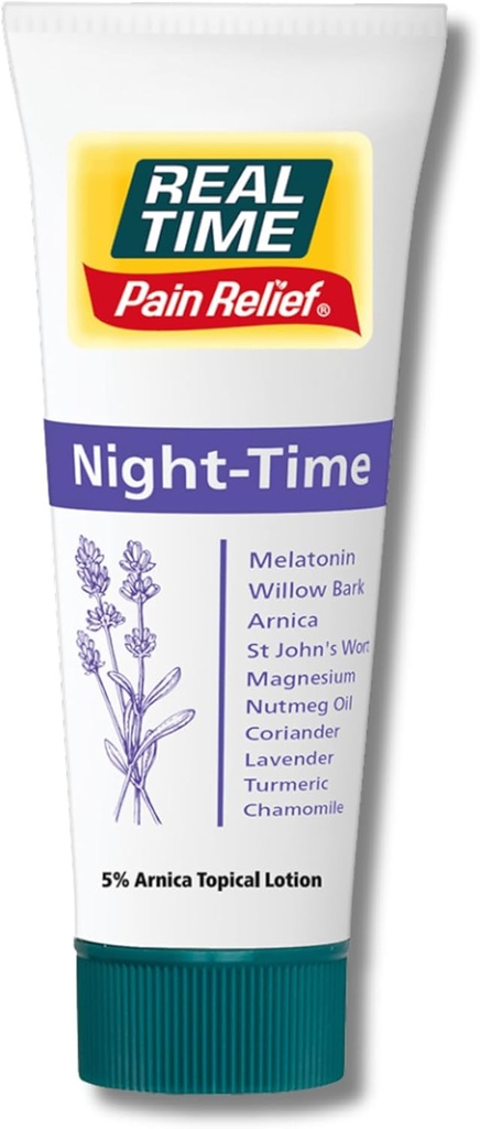 リアルタイムの痛みの軽減の夜時間のクリーム4ozの管- 22の自然な原料:5%のアルニカ、Melatonin及びラベンダー-援助の睡眠及び消去は接合箇所、筋肉、Nerves、背部Aches、Brises及びボディ張力で不快感を感じます