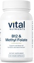 Vital Nutrients Vitamin B12 & Methyl Folate | ヴィーガン メチル化 Folate & B12 サプリメント | 5-MTHF Plus B12 神経系と代謝をサポート | グルテン、酪農場、大豆フリー | 100 カプセル